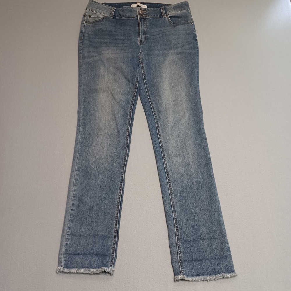 Est. 1946 Denim Jeans Womens 8 Blue Curvy Fit Raw Hem Double Button Stretch